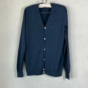 SuitSupply Men's Size L Cotton Cardigan Button Front Long Sleeve